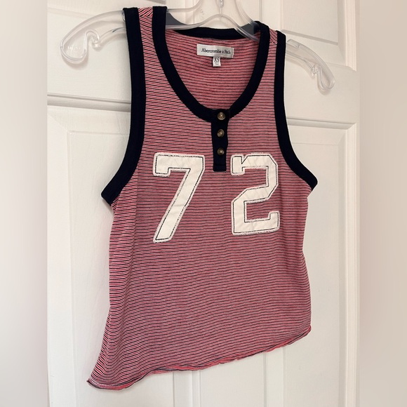 Abercrombie & Fitch Retro Varsity Striped Tank Top XS - Picture 6 of 12